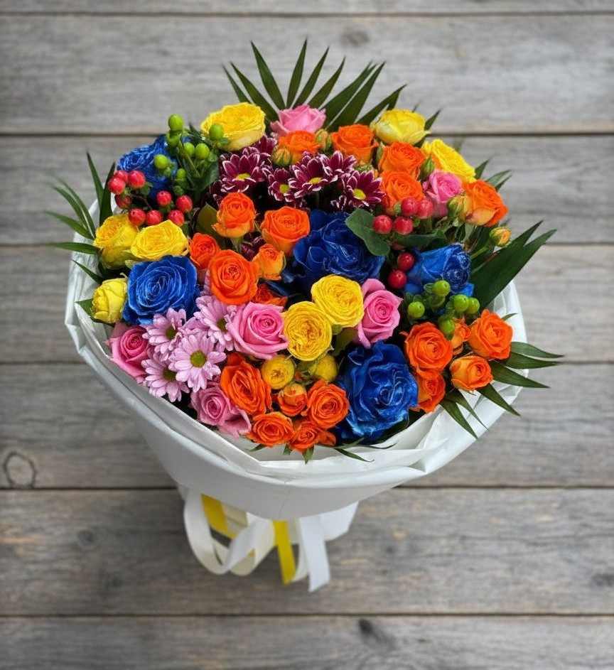 Букет цветов из: Розы и Хризантемы в Пучежи