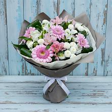 Букет цветов из:  Герберы, Альстромерии и Хризантемы #REPLACE_PRED# Пучежи