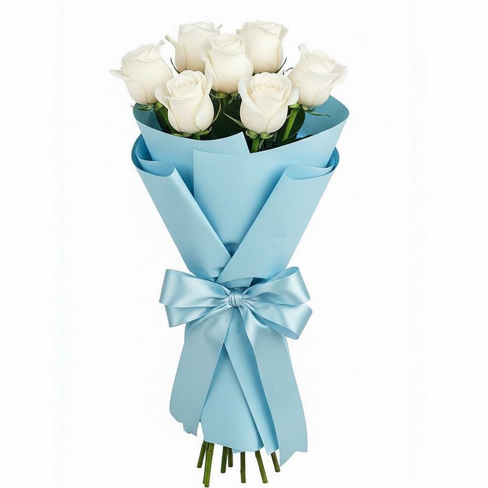 Букет 7 белых роз Проуд в Пучежи