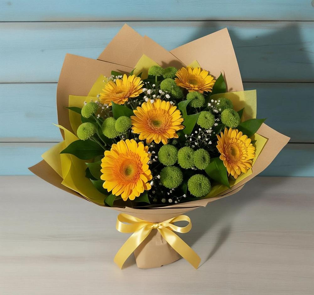 Букет цветов из: Герберы и Хризантемы в Пучежи
