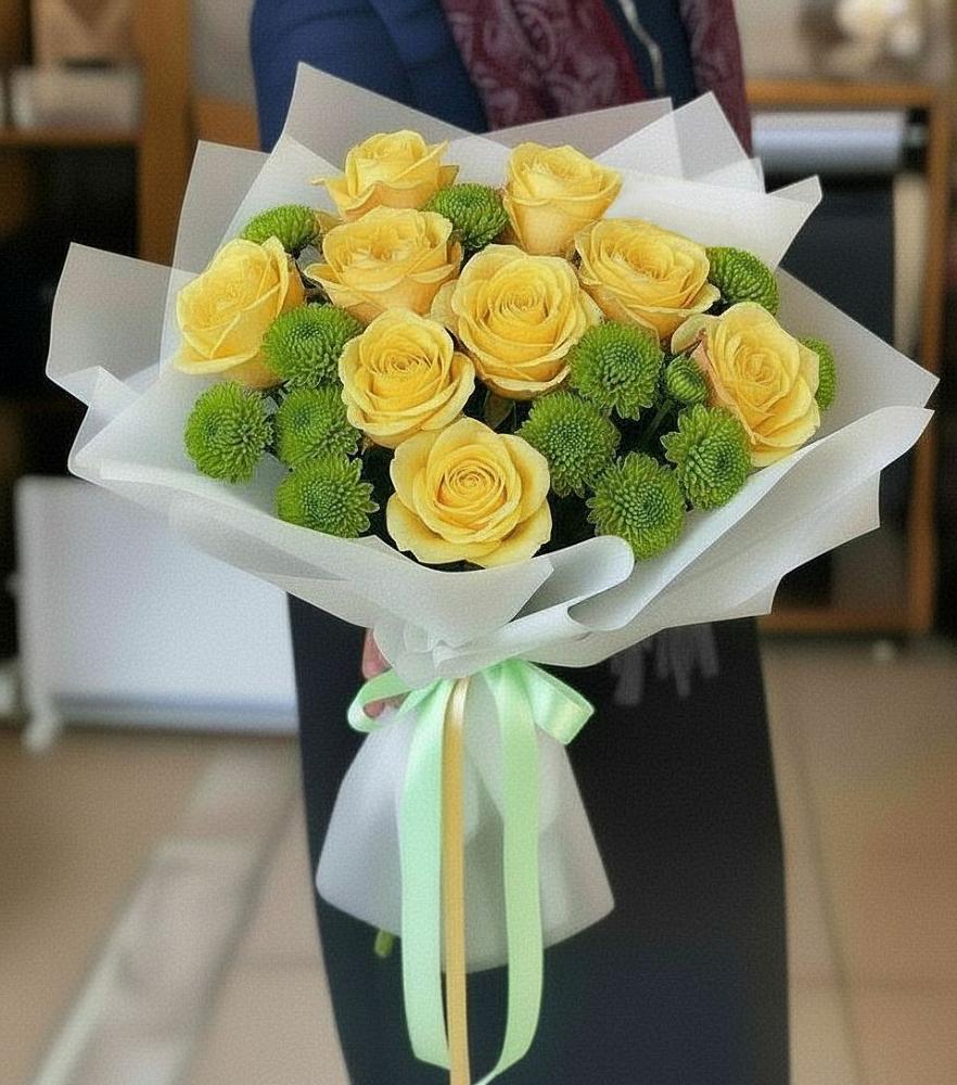 Букет цветов из: Хризантемы и Розы в Пучежи