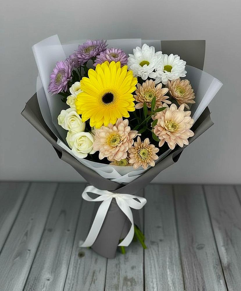 Букет цветов из: Розы, Герберы и Хризантемы в Пучежи