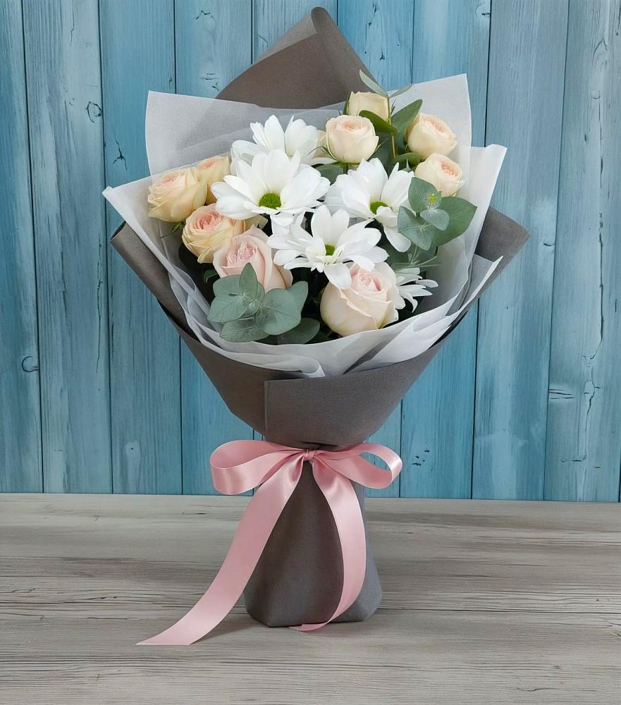 Букет цветов из: Хризантемы и Розы в Пучежи