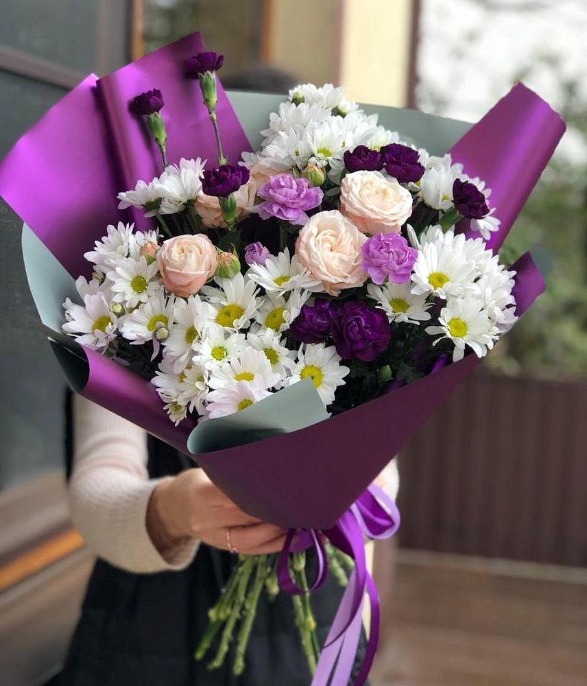 Букет цветов из: Хризантемы, Гвоздики и Розы в Пучежи