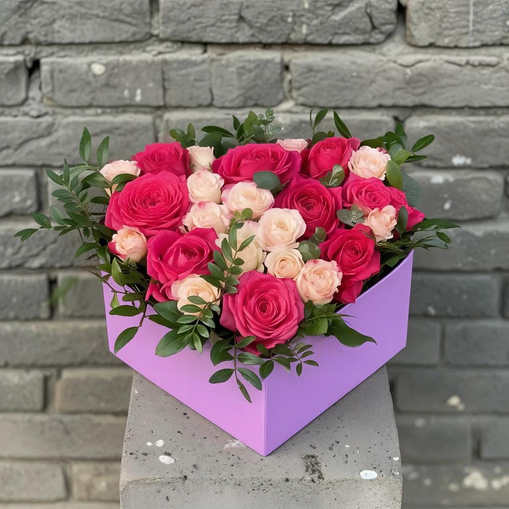 Цветочная композиция из Розы в коробке в Пучежи