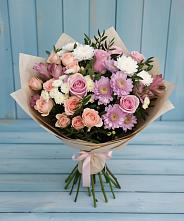 Букет цветов из:  Хризантемы, Розы и Альстромерии в Пучежи