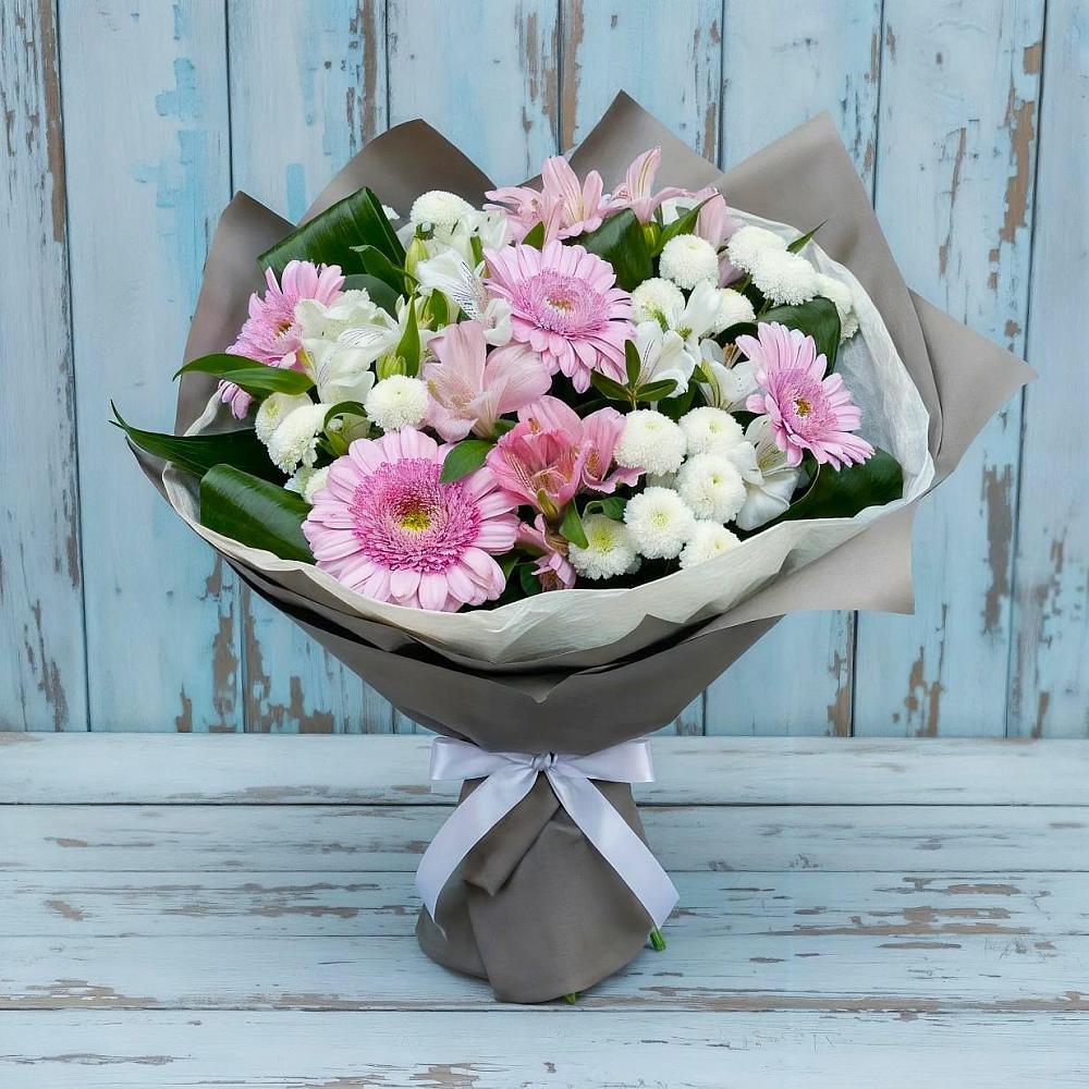 Букет цветов из: Герберы, Альстромерии и Хризантемы в Пучежи