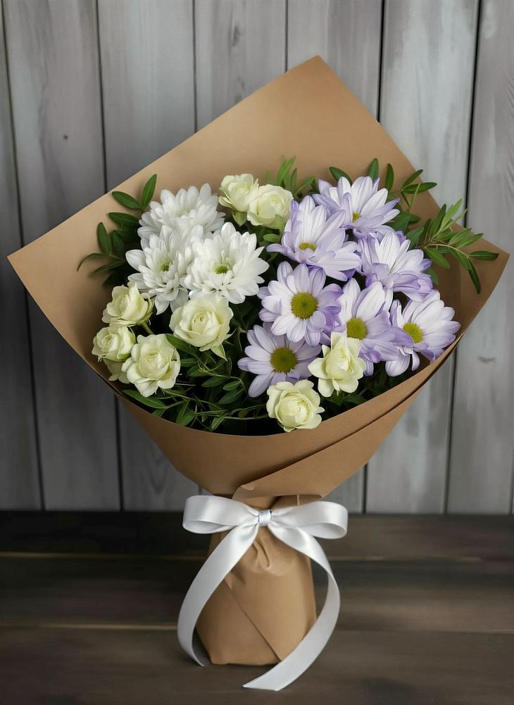 Букет цветов из: Хризантемы и Розы в Пучежи